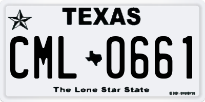 TX license plate CML0661