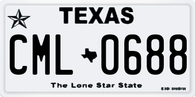 TX license plate CML0688