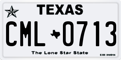 TX license plate CML0713