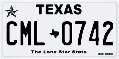 TX license plate CML0742
