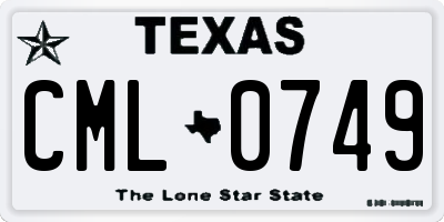 TX license plate CML0749