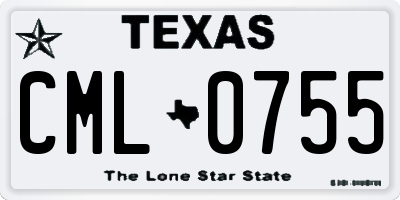 TX license plate CML0755