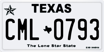 TX license plate CML0793