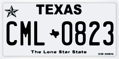 TX license plate CML0823