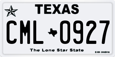 TX license plate CML0927