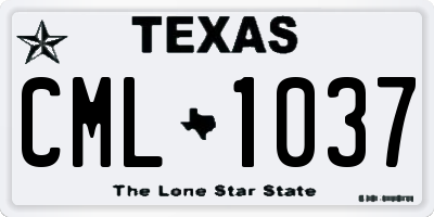 TX license plate CML1037