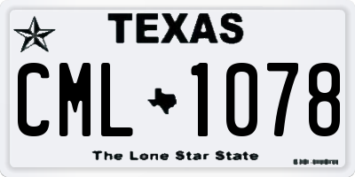 TX license plate CML1078