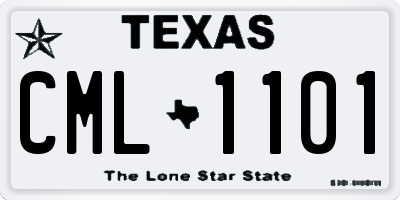 TX license plate CML1101