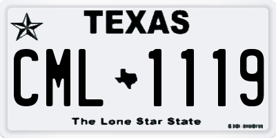 TX license plate CML1119