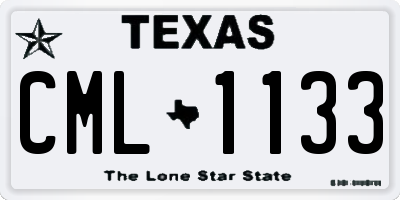 TX license plate CML1133