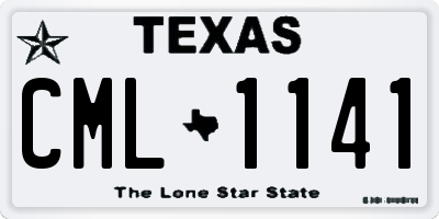 TX license plate CML1141