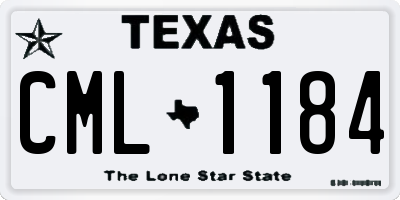 TX license plate CML1184