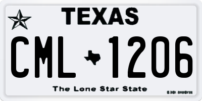 TX license plate CML1206