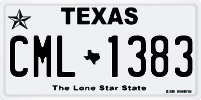 TX license plate CML1383