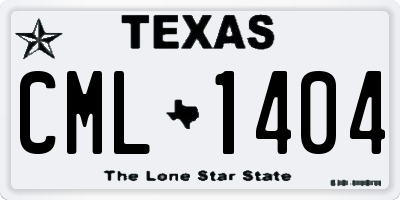 TX license plate CML1404