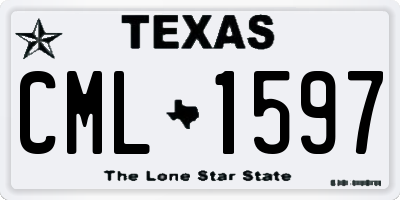 TX license plate CML1597