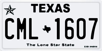 TX license plate CML1607