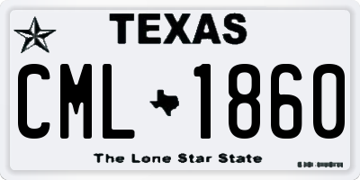 TX license plate CML1860