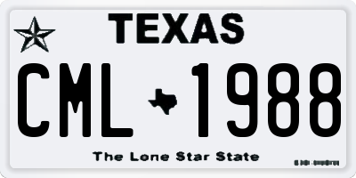 TX license plate CML1988