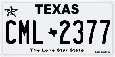 TX license plate CML2377
