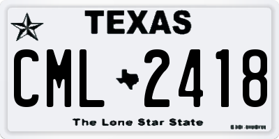TX license plate CML2418