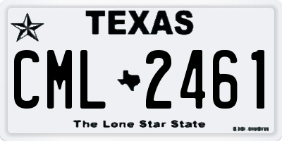 TX license plate CML2461