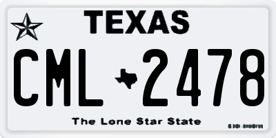 TX license plate CML2478
