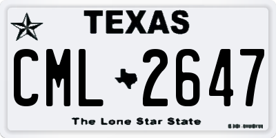 TX license plate CML2647