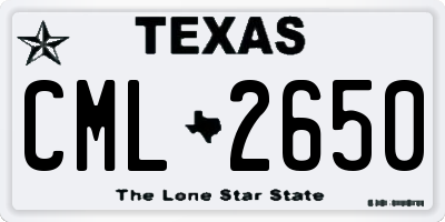 TX license plate CML2650