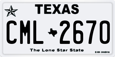 TX license plate CML2670