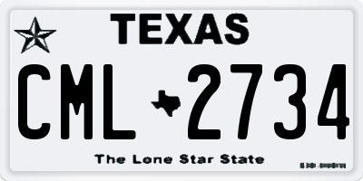TX license plate CML2734