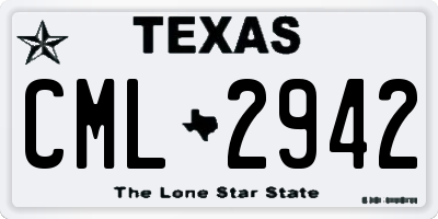 TX license plate CML2942
