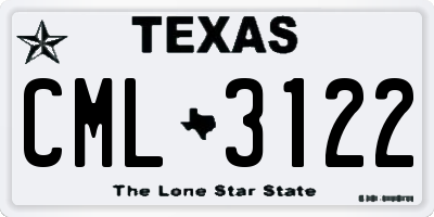 TX license plate CML3122