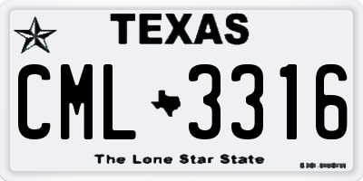 TX license plate CML3316