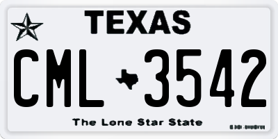 TX license plate CML3542
