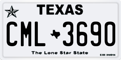 TX license plate CML3690