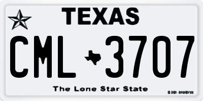 TX license plate CML3707