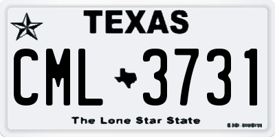 TX license plate CML3731