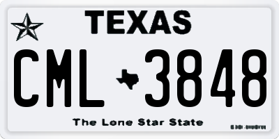 TX license plate CML3848