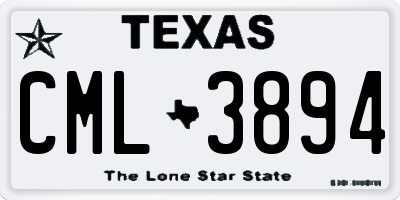 TX license plate CML3894