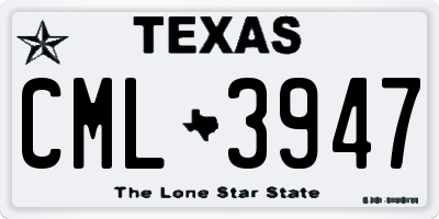 TX license plate CML3947