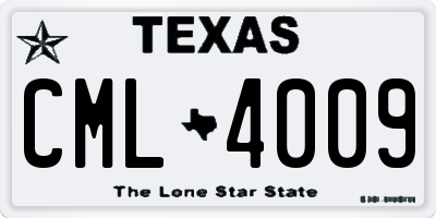 TX license plate CML4009