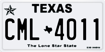 TX license plate CML4011
