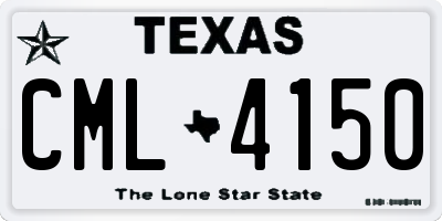 TX license plate CML4150