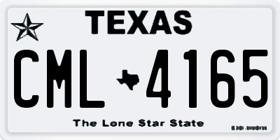TX license plate CML4165