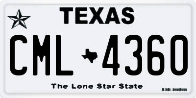 TX license plate CML4360