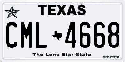 TX license plate CML4668