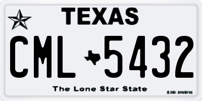 TX license plate CML5432