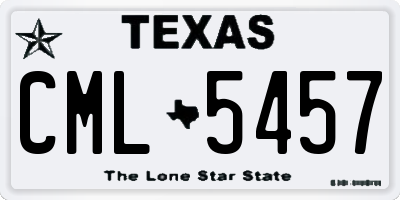 TX license plate CML5457