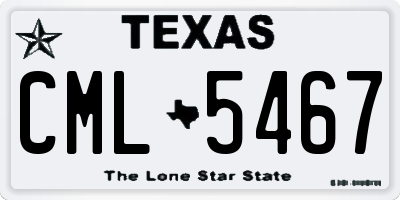 TX license plate CML5467